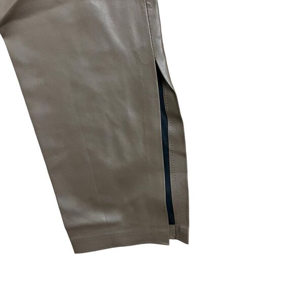 Blank NYC Pants Womens 29 Brown Faux Leather Skinny Ankle Slit Chocolate Pull On - Picture 12 of 14